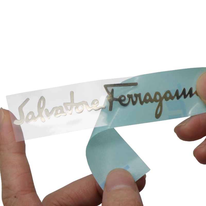 Vysoce kvalitní zakázková značka 3d reliéfní logo electroform lesklý kartáčovaný stříbrný kovový tenkýniklnálepka